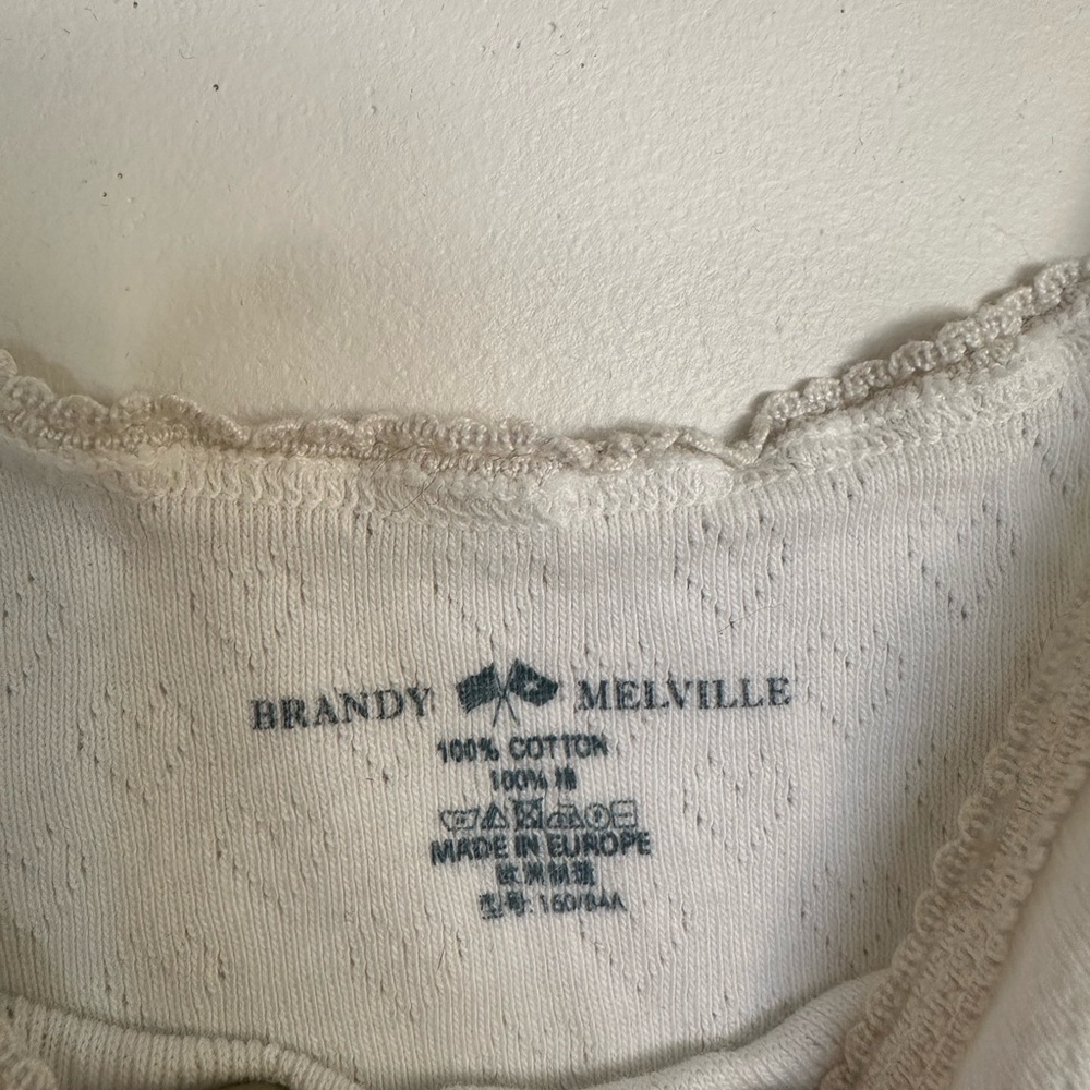 Brandy Melville White‎ Heart Knit Cami Tank One Size - Picture 4 of 5